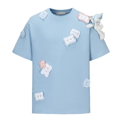 13DE MARZO Nighty Night Bear Pillow Oversized T-shirt Blue