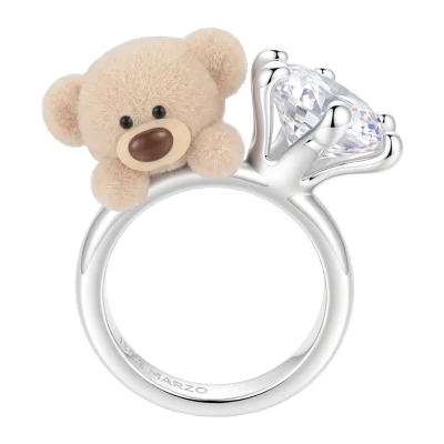 13DE MARZO Bear Star Sparkle Ring