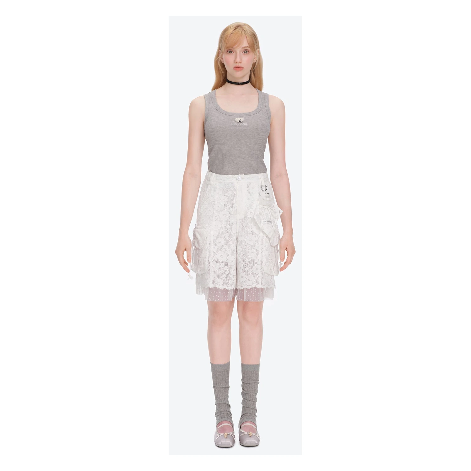 13DE MARZO Stain Ballet Mary Janes Silver - Image 2