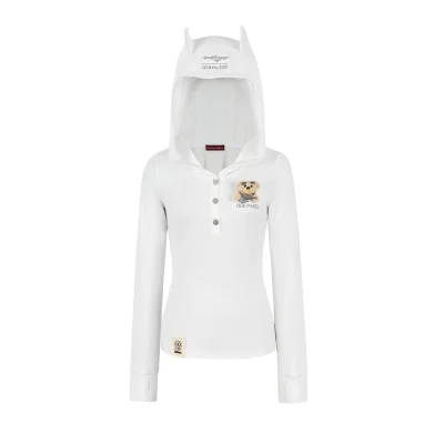 13DE MARZO Rolling Stones Devil Horn Hoodie Beige