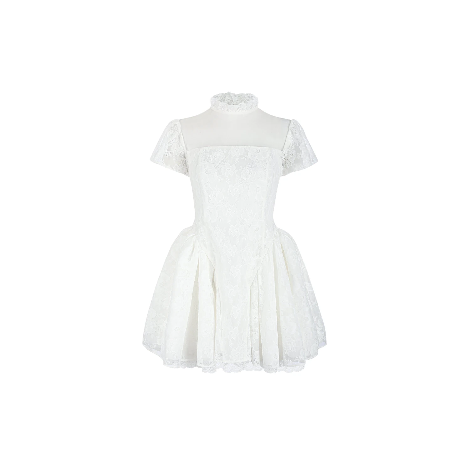 Maison Amory The Knit Backless Puffer Dress in Cream WHITE