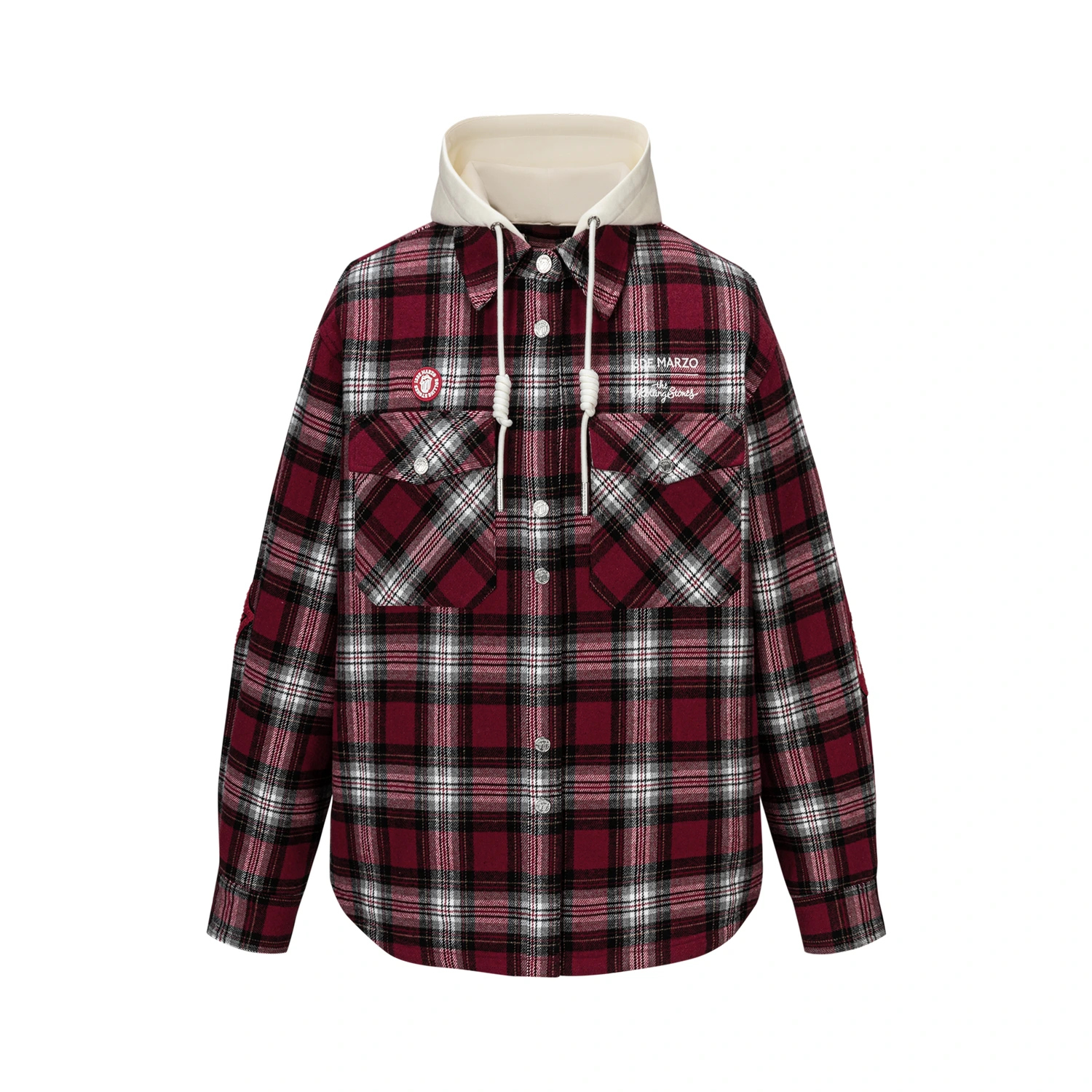 13DE MARZO Rolling Stones Plaid Shirt Jacket Red