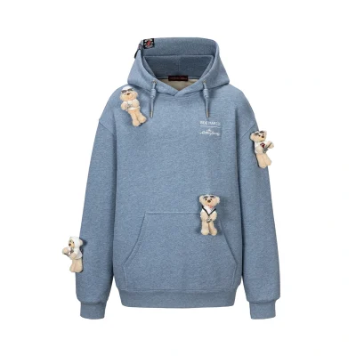 13DE MARZO Rolling Stones Color Yarn Zip Hoodie Blue