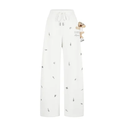 13DE MARZO Rolling Stones Bear Sweatpants Beige