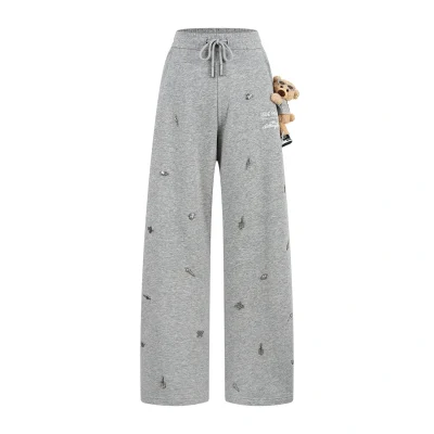 13DE MARZO Rolling Stones Bear Sweatpants Grey