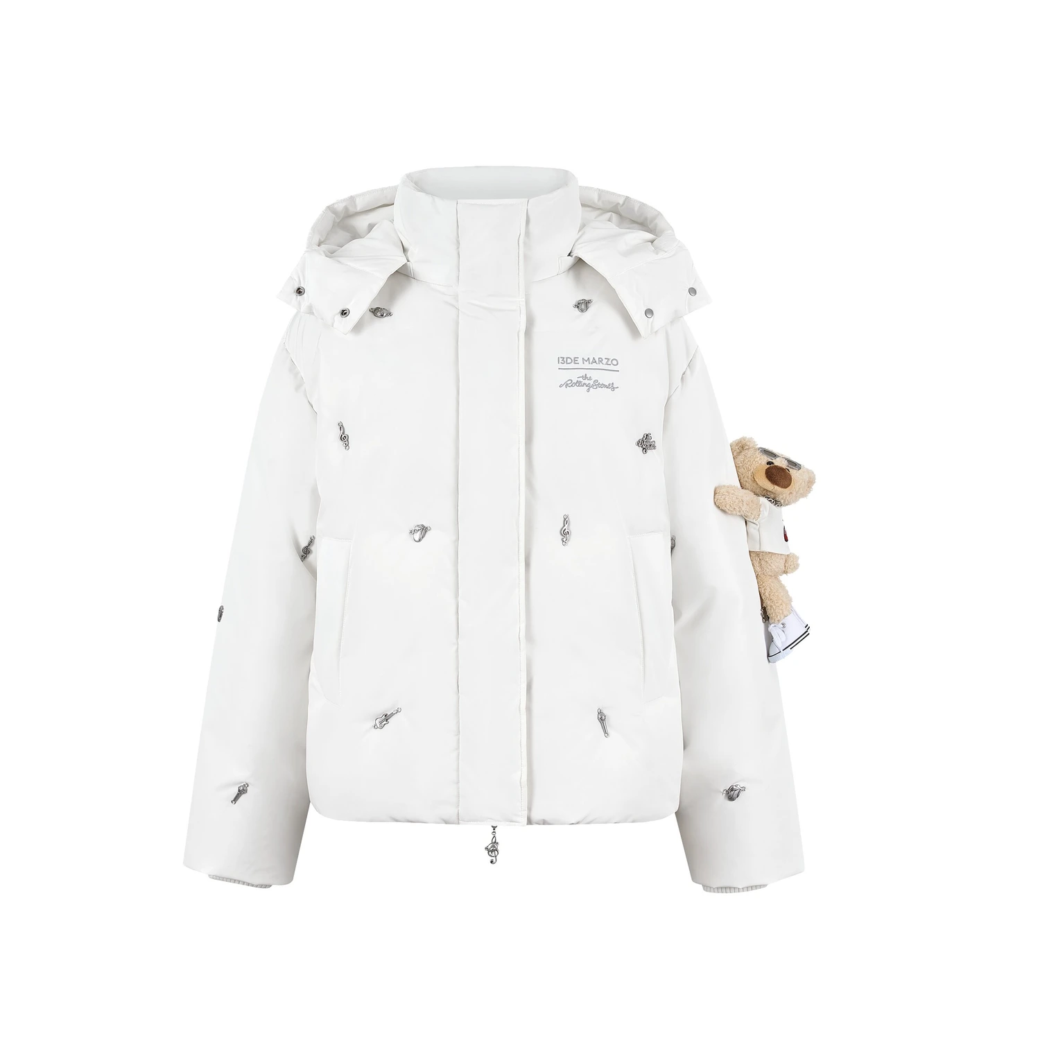 13DE MARZO Rolling Stones Down Jacket White