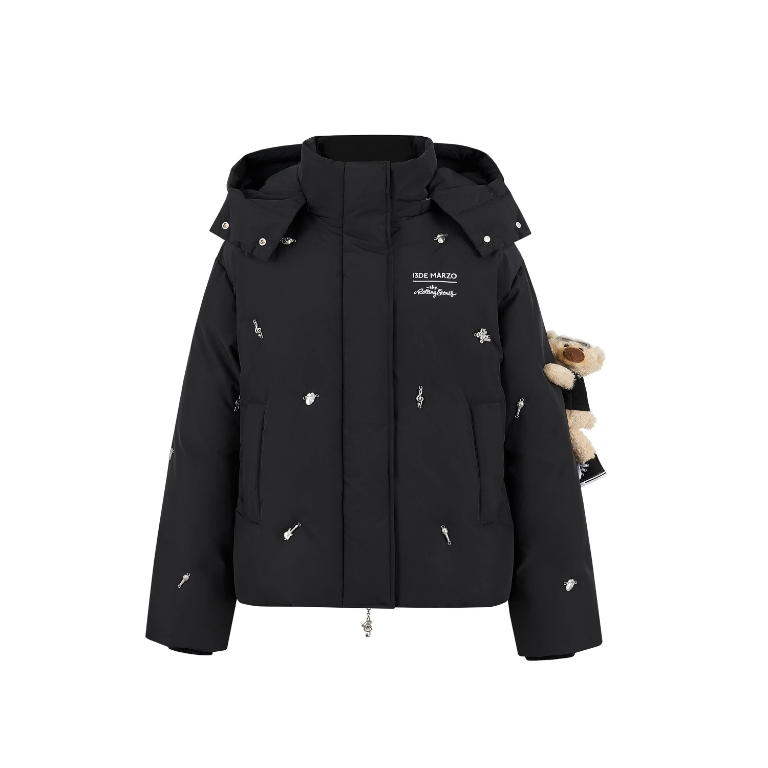 13DE MARZO Rolling Stones Down Jacket Black