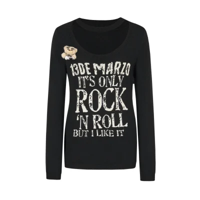 13DE MARZO Rolling Stones Layering Sweater Black