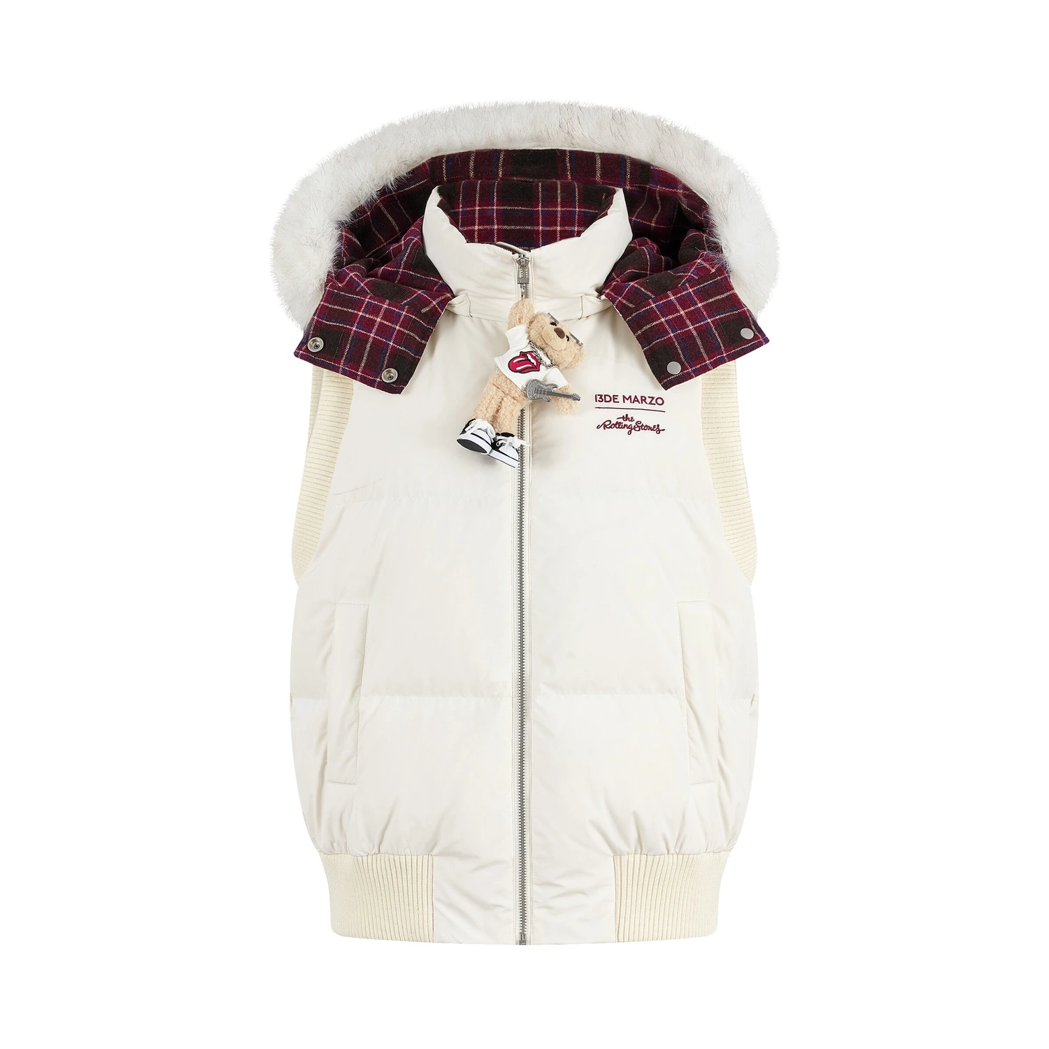 13DE MARZO Rolling Stones Down Vest Beige