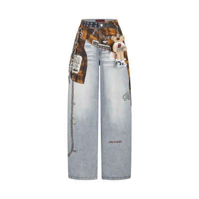 13DE MARZO Rolling Stones Shirt Print Jeans Blue