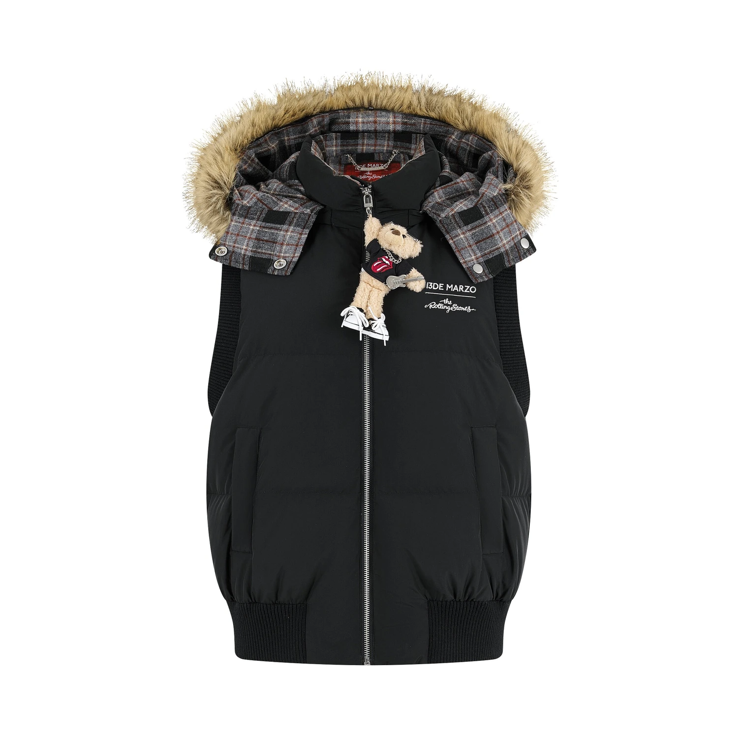 13DE MARZO Rolling Stones Down Vest Black