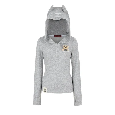 13DE MARZO Rolling Stones Devil Horn Hoodie Grey