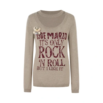 13DE MARZO Rolling Stones Layering Sweater Sand