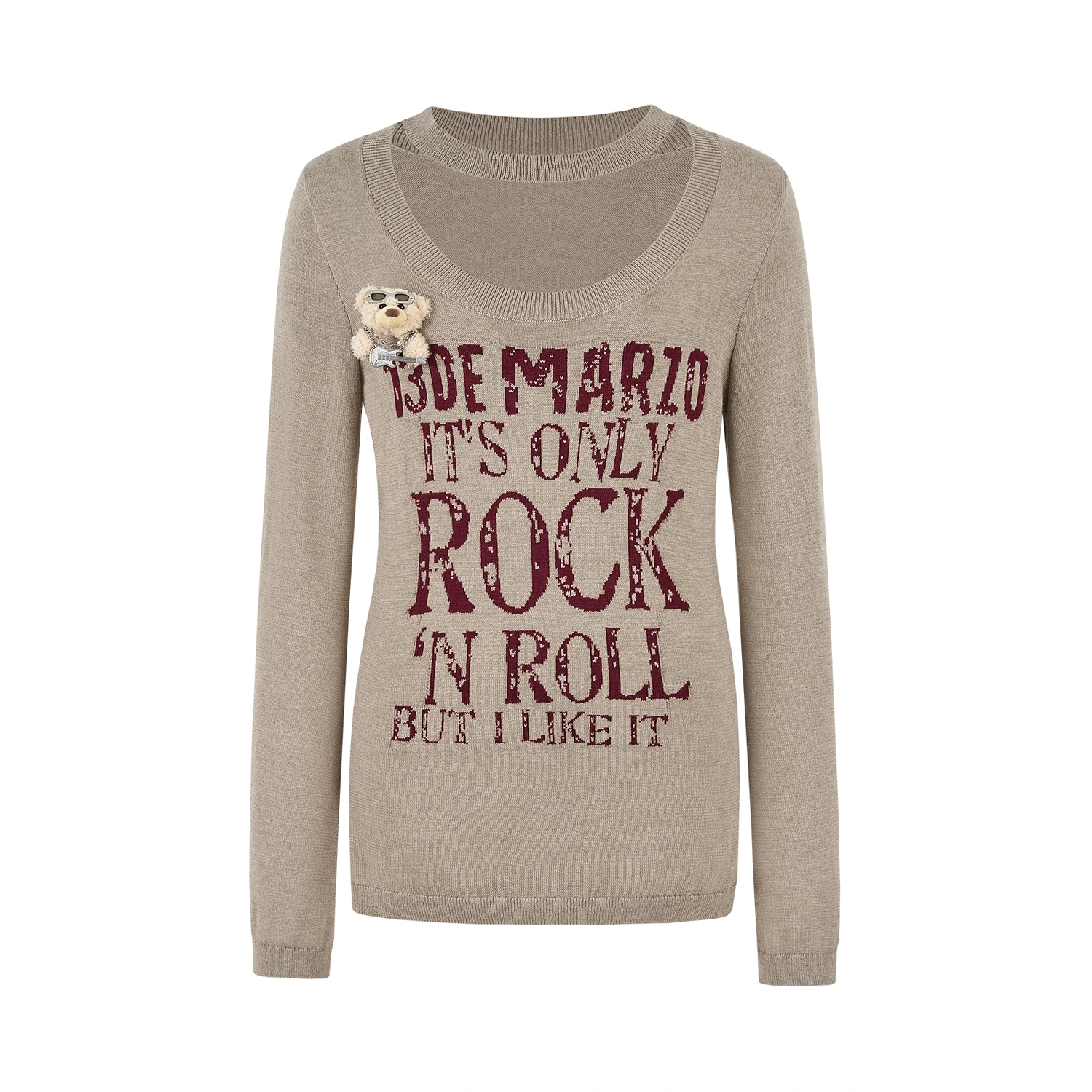 13DE MARZO Rolling Stones Layering Sweater Sand