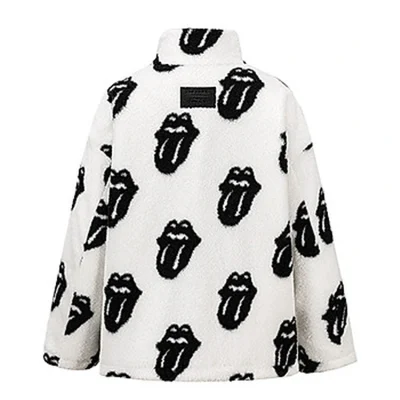 13DE MARZO Rolling Stones All-Over Print Coat White