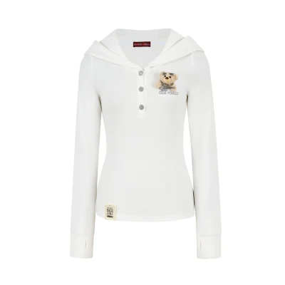 13DE MARZO Rolling Stones Devil Horn Hoodie Beige