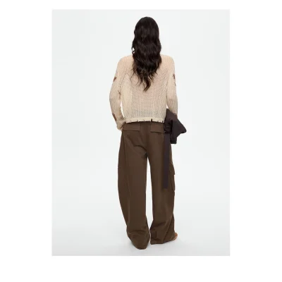 REVAN Washed Wide-Leg Cargo Jeans Brown