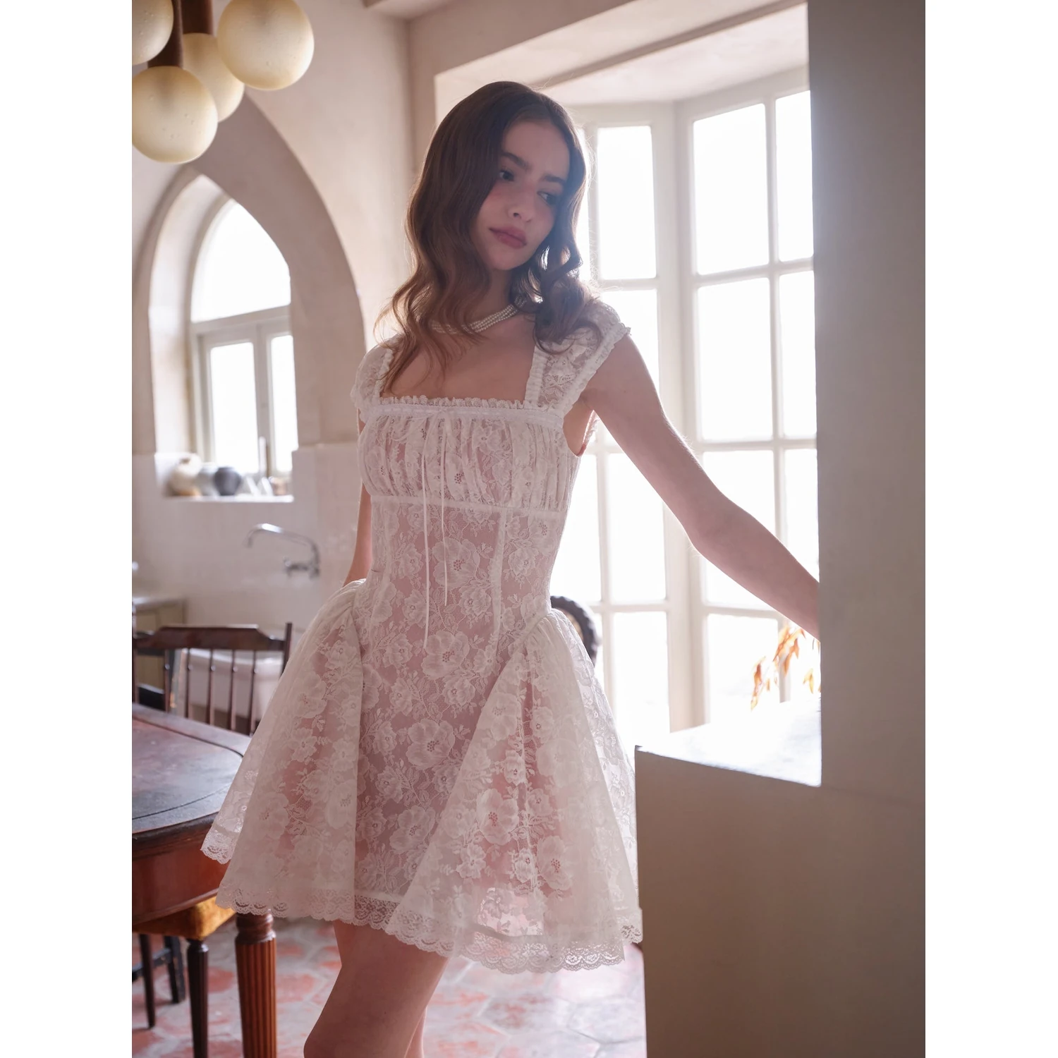 Maison Amory The Snow White Mini Dress in White - Image 2