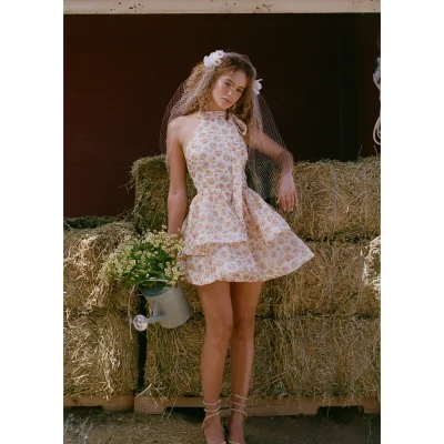 Maison Amory The Vintage Flora Backless Wave Resort Dress Vintage Floral