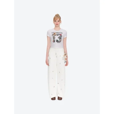 13DE MARZO Rolling Stones Bear Sweatpants Beige