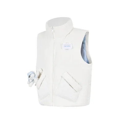13DE MARZO Nighty Night Bear Down Vest White