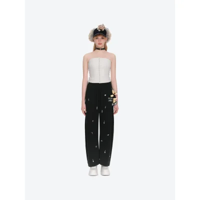 13DE MARZO Rolling Stones Bear Sweatpants Black