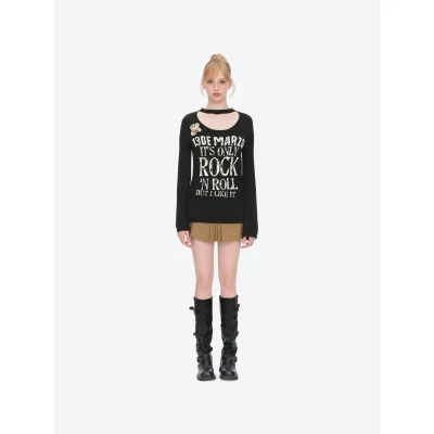 13DE MARZO Rolling Stones Layering Sweater Black