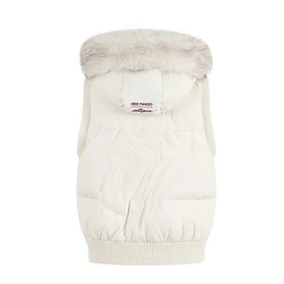13DE MARZO Rolling Stones Down Vest Beige