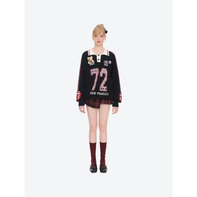 13DE MARZO Rolling Stones Weave Sweater Black
