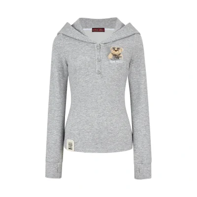 13DE MARZO Rolling Stones Devil Horn Hoodie Grey