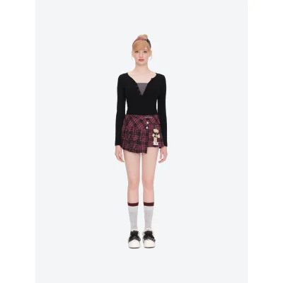 13DE MARZO Rolling Stones Misposition Printing Dress Red