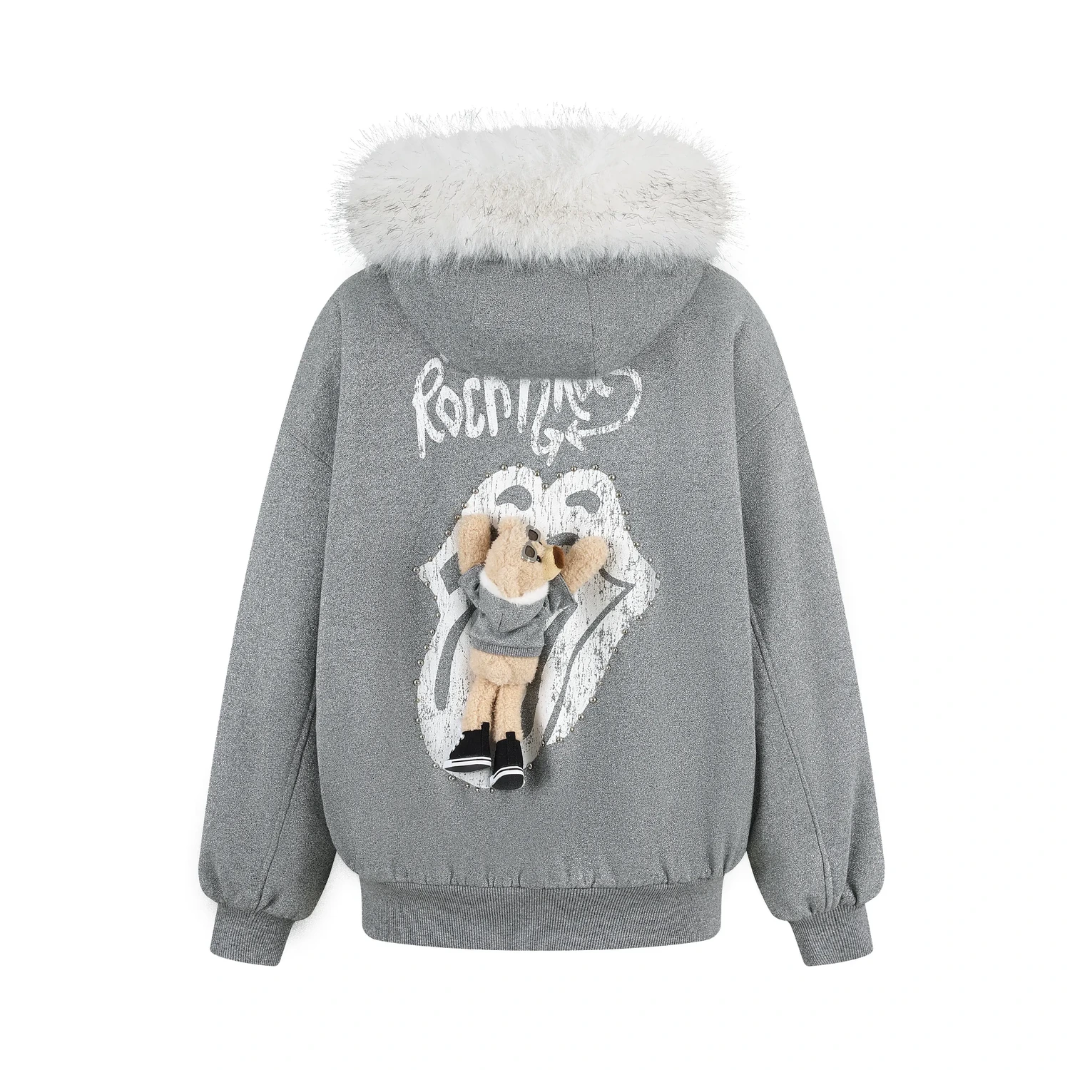 13DE MARZO Rolling Stones Tongue Shimmer Print Jacket - Image 2