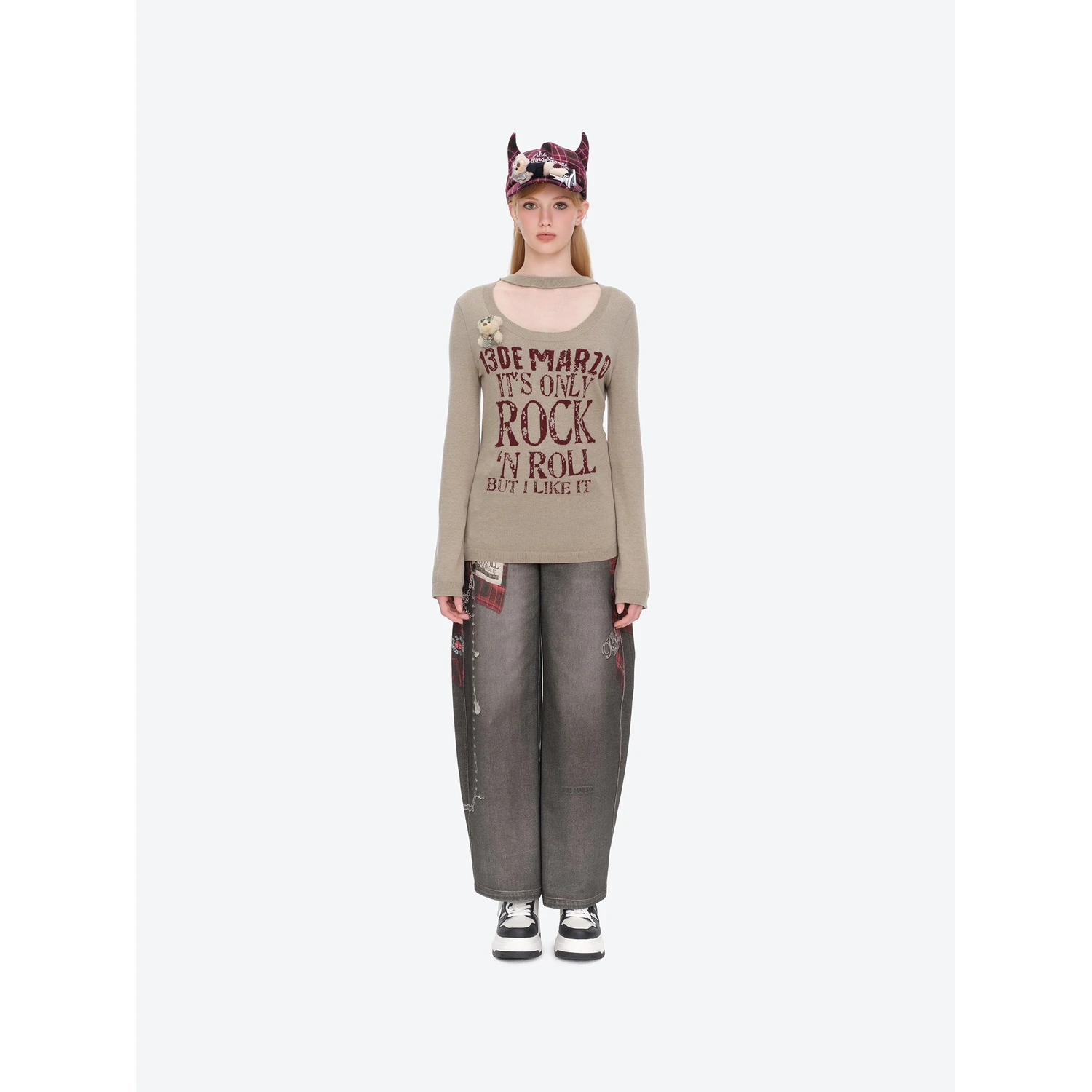 13DE MARZO Rolling Stones Layering Sweater Sand - Image 2