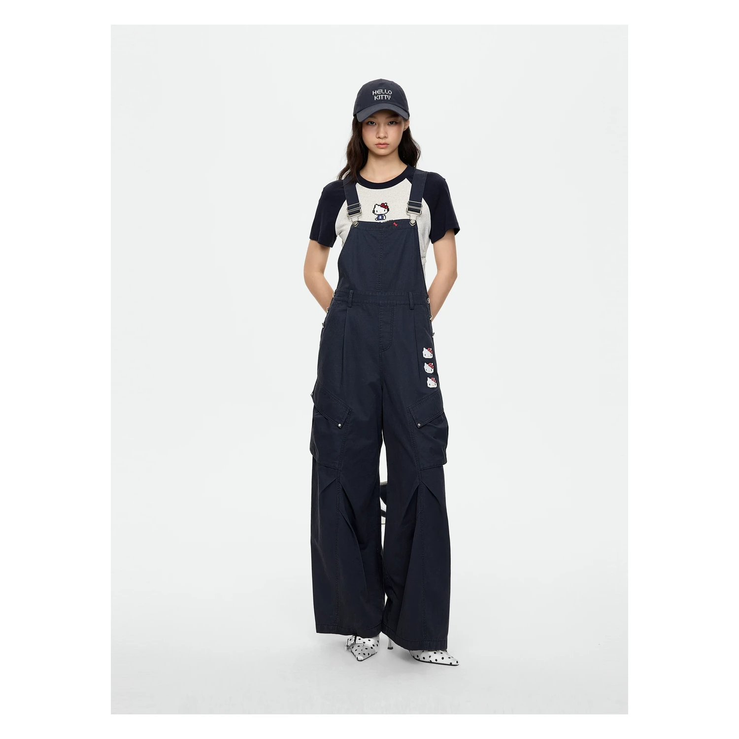 REVAN Hello Kitty Pixel-Motif Cargo Overalls - Image 3