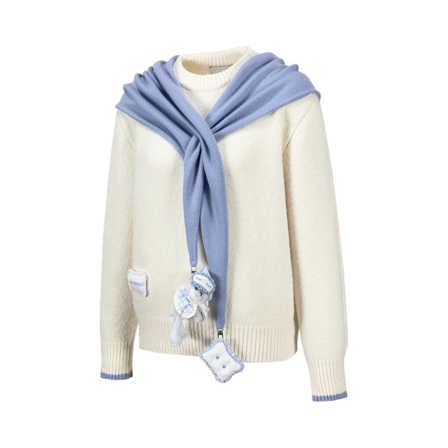 13DE MARZO Marzo Valley Cape Sweater White - Image 3