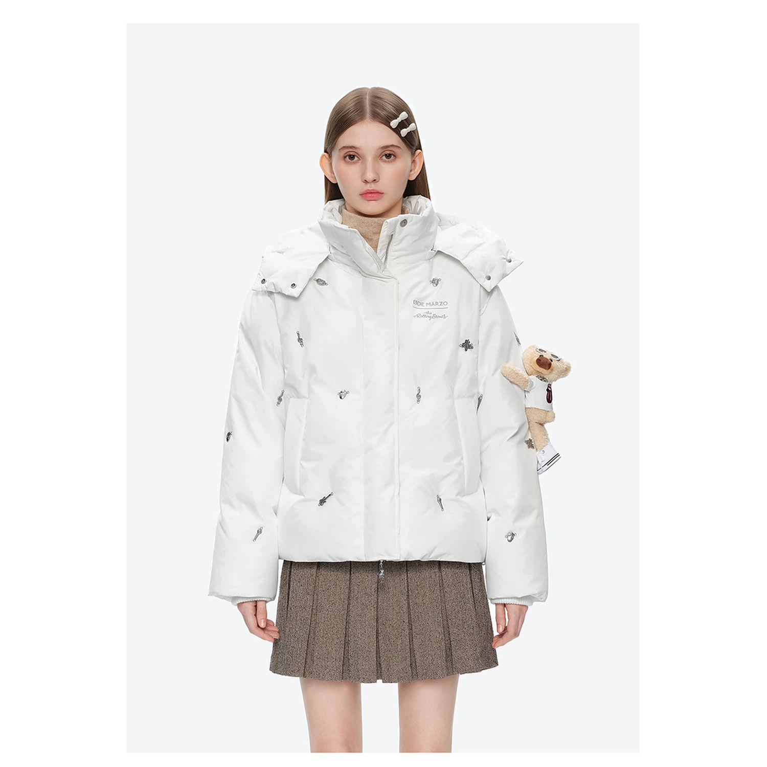 13DE MARZO Rolling Stones Down Jacket White - Image 3