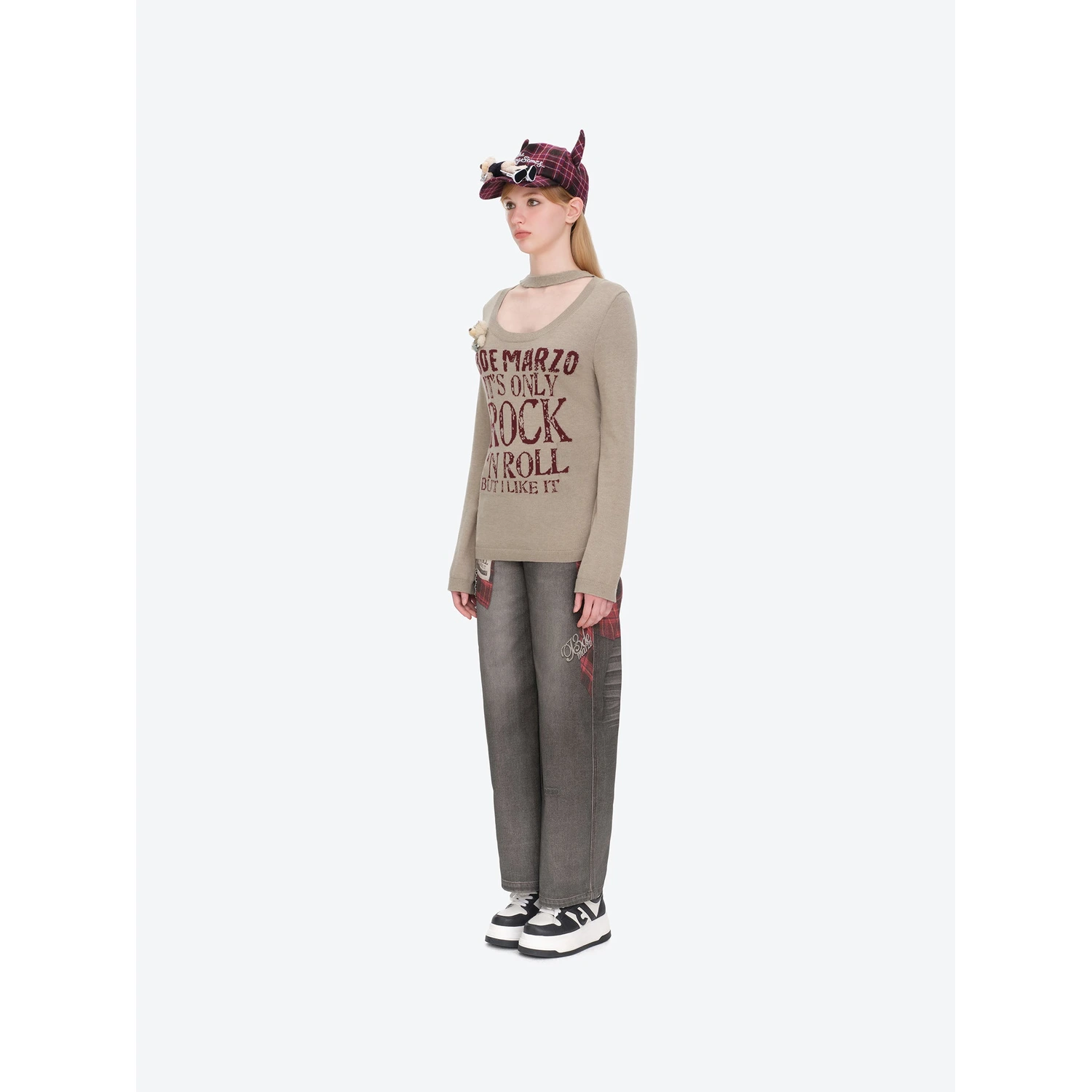 13DE MARZO Rolling Stones Layering Sweater Sand - Image 3