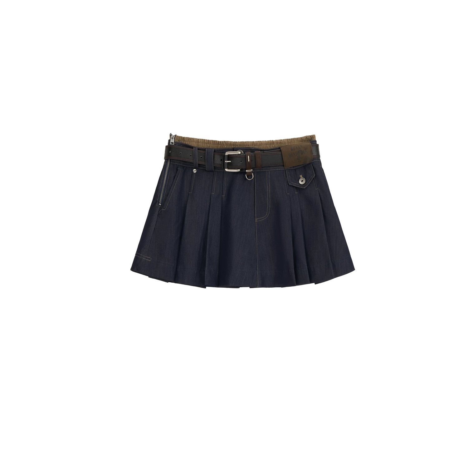 REVAN Double-Waistband Pleated Mini Skirt - Image 4