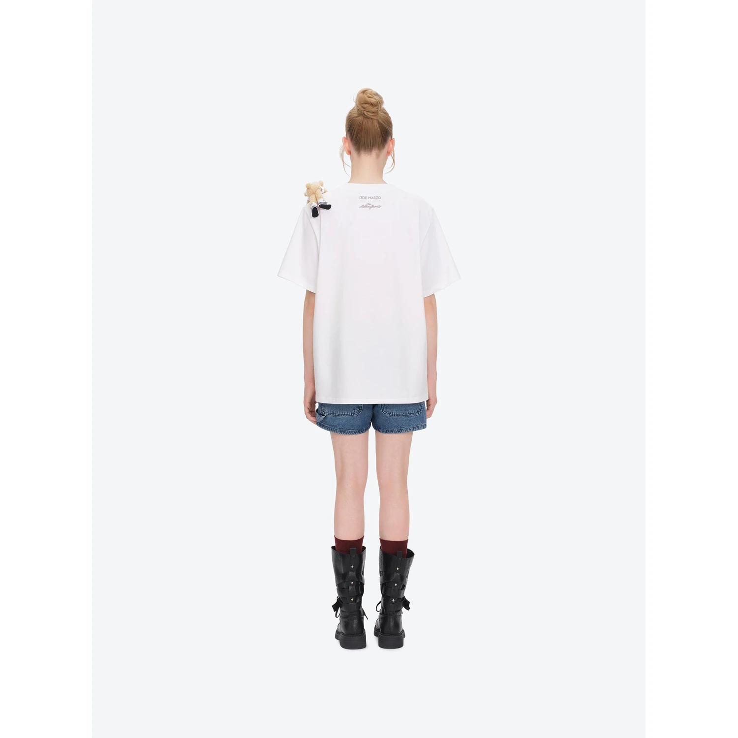 13DE MARZO Rolling Stones Tongue Bear T-shirt White - Image 4