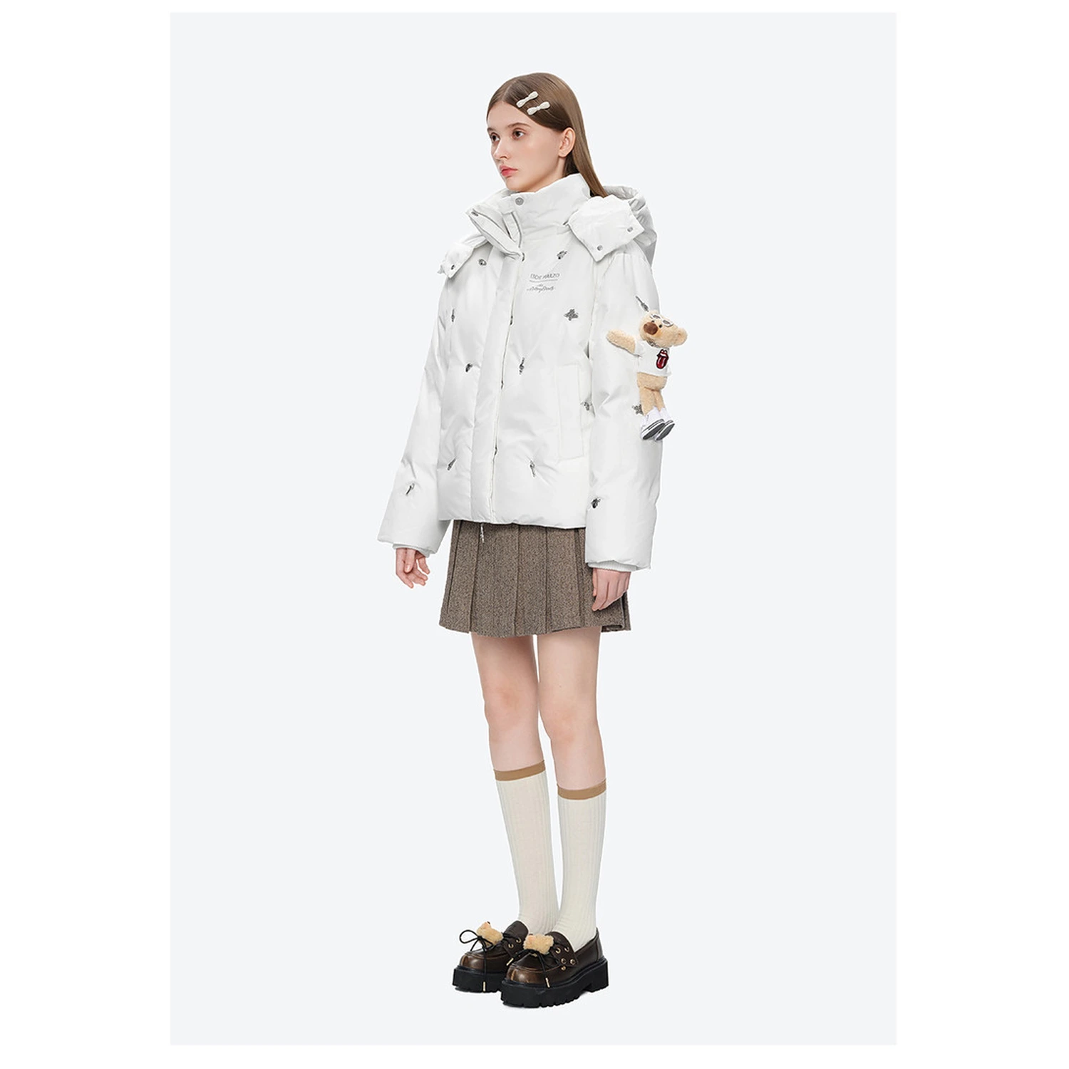 13DE MARZO Rolling Stones Down Jacket White - Image 4