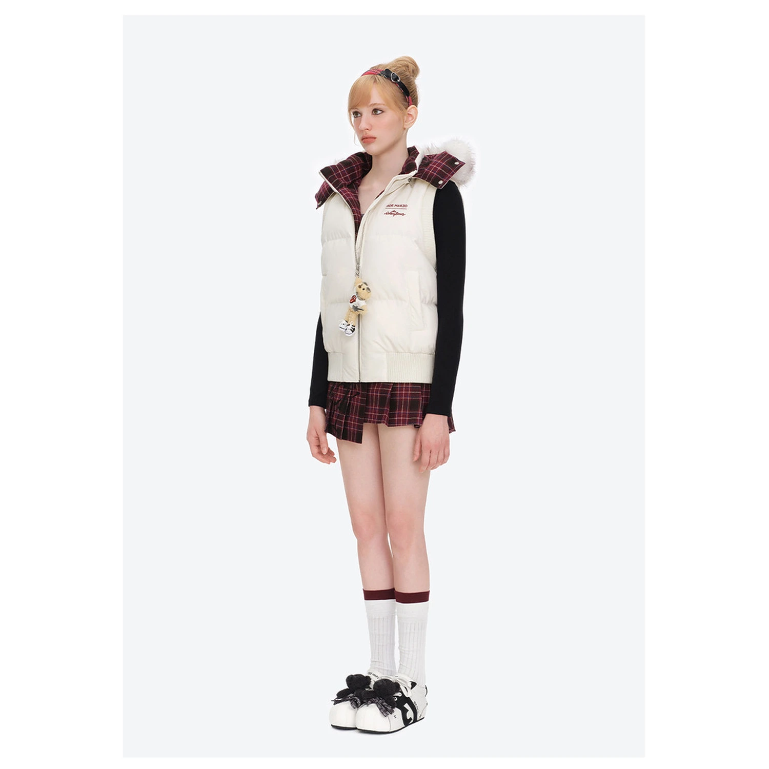 13DE MARZO Rolling Stones Down Vest Beige - Image 4