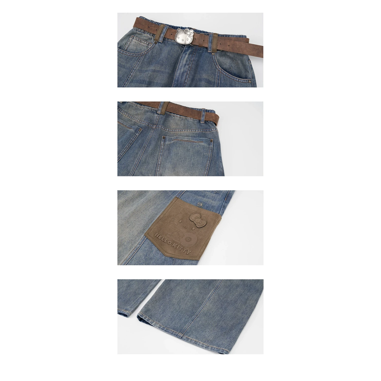 REVAN Washed Wide-Leg Jeans with Contrast Pocket - Image 5
