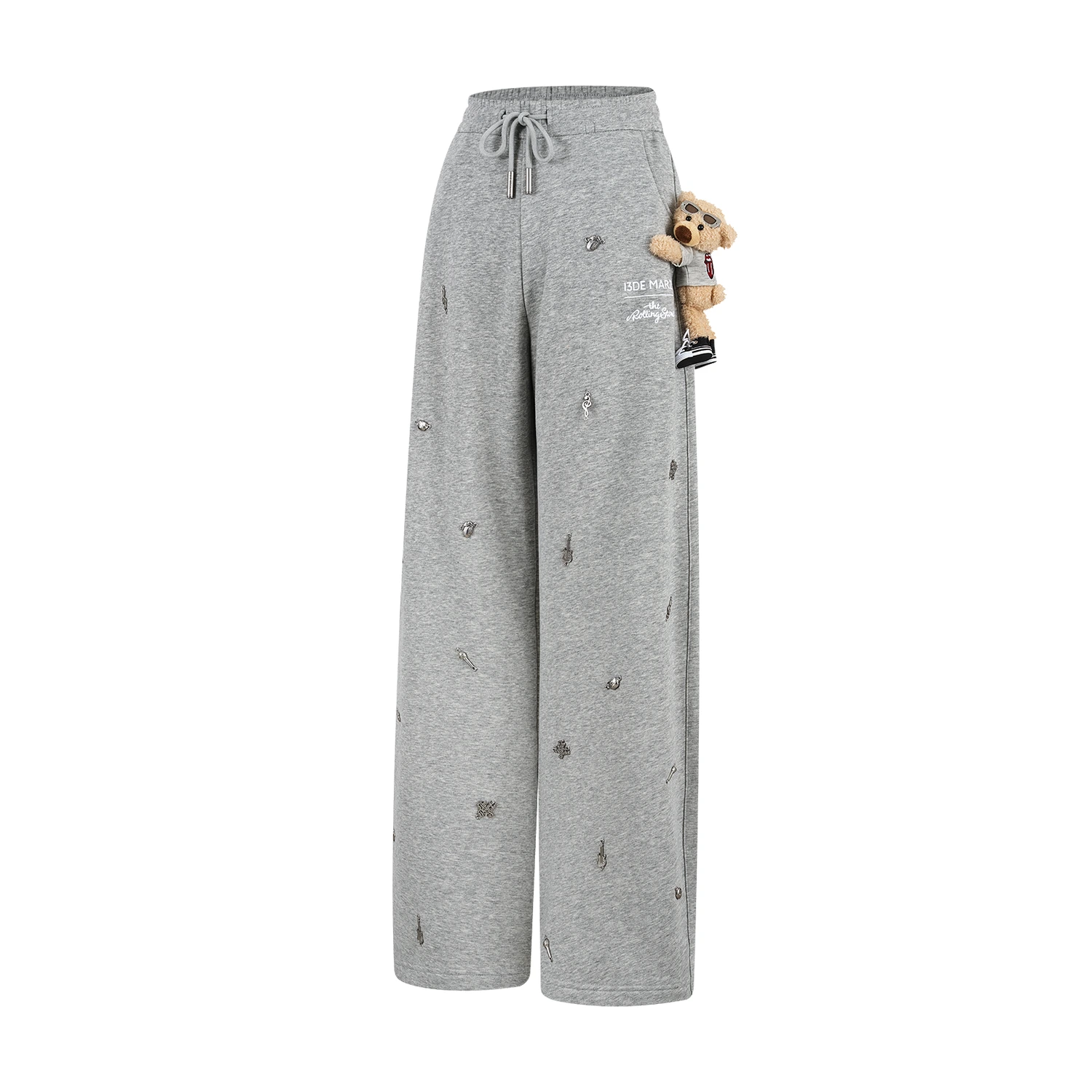 13DE MARZO Rolling Stones Bear Sweatpants Grey - Image 5