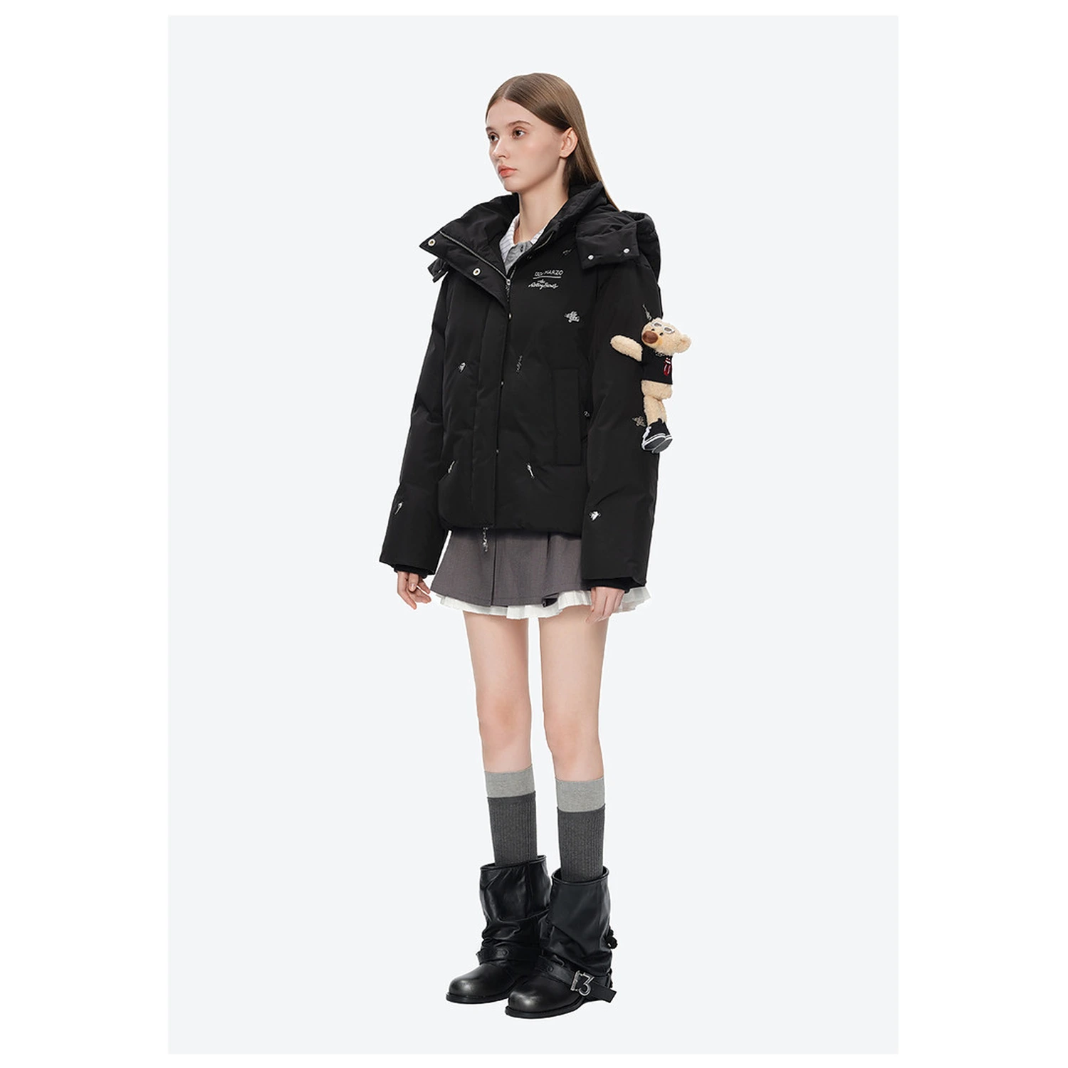 13DE MARZO Rolling Stones Down Jacket Black - Image 5