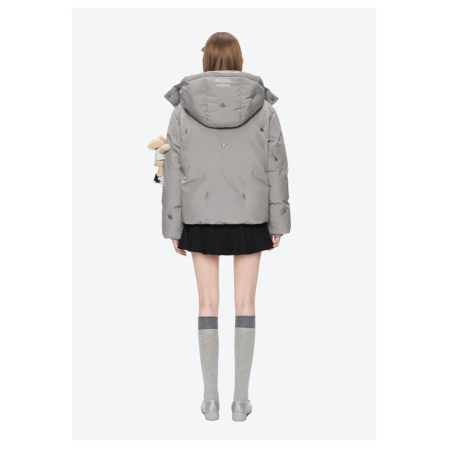 13DE MARZO Rolling Stones Down Jacket Grey - Image 5