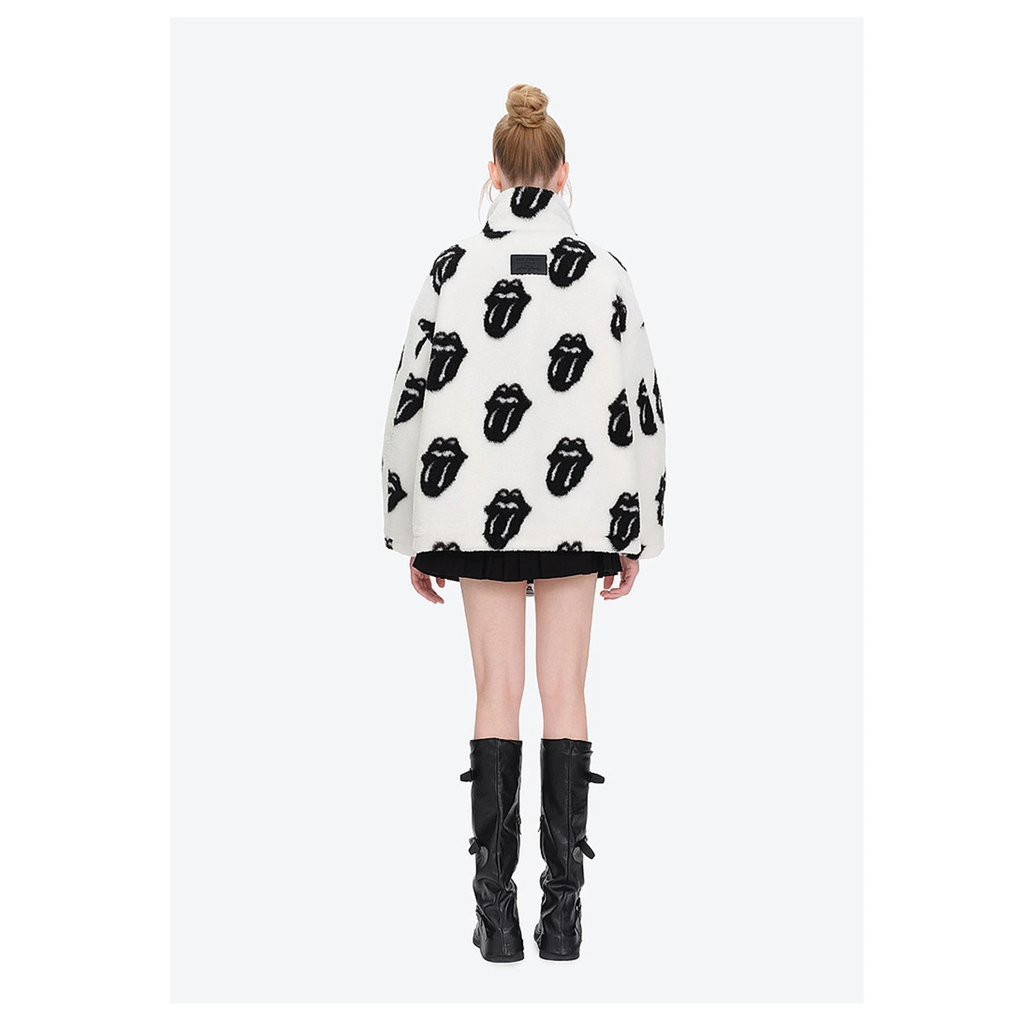13DE MARZO Rolling Stones All-Over Print Coat White - Image 5