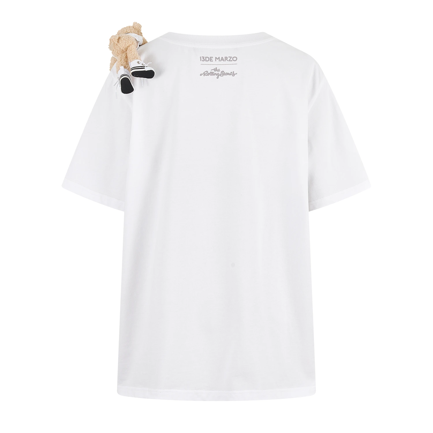 13DE MARZO Rolling Stones Tongue Bear T-shirt White - Image 6