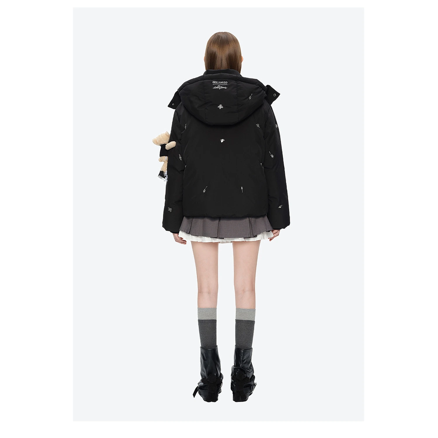 13DE MARZO Rolling Stones Down Jacket Black - Image 6