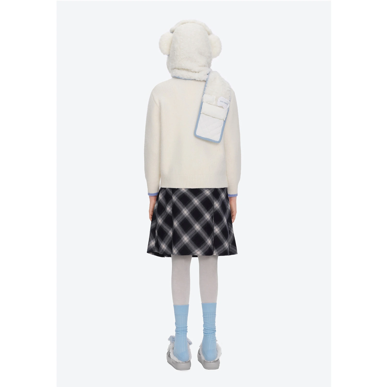 13DE MARZO Nighty Night Bear Hooded Scarf White - Image 6