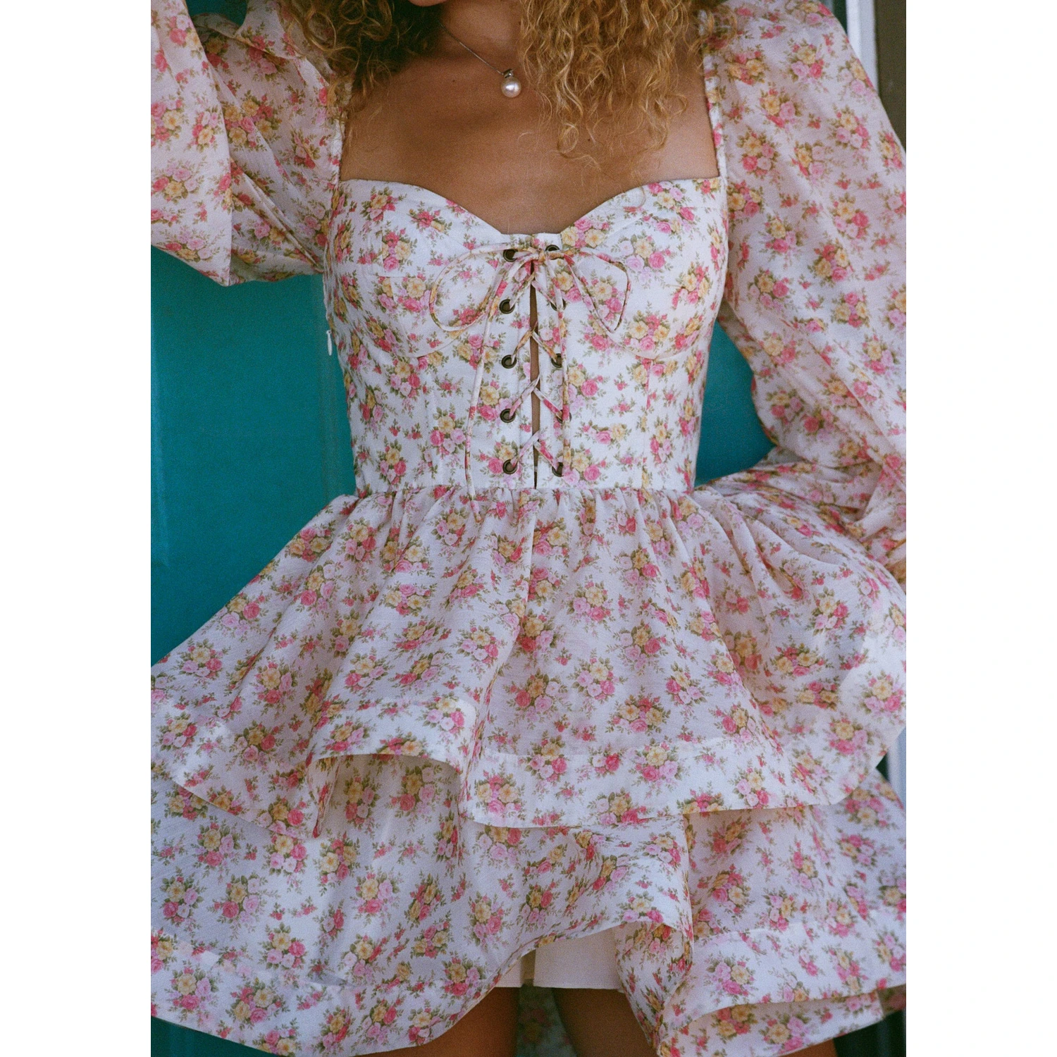 Maison Amory The Vintage Flora Wavy Mini Dress Vintage Floral - Image 7
